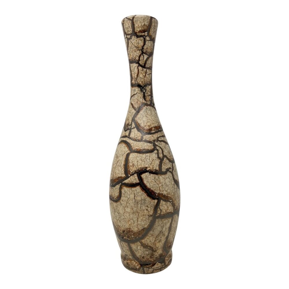 Haeger 1998 Crackle Glazed Ceramic Vase 18" Tall Decor